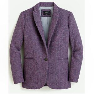 NWT J. Crew Parke Blazer Purple Herringbone English Wool 10